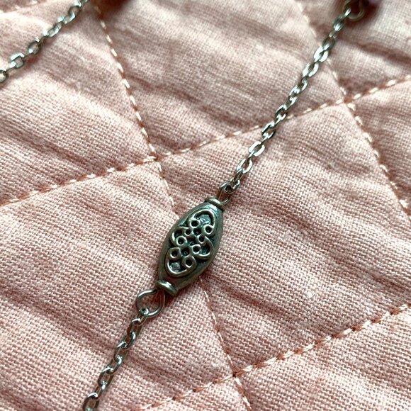 2x18$ ๐ ๐ CREATION - Purple & violet pearl Silver tone chains Beaded Necklace - Picture 4 of 7